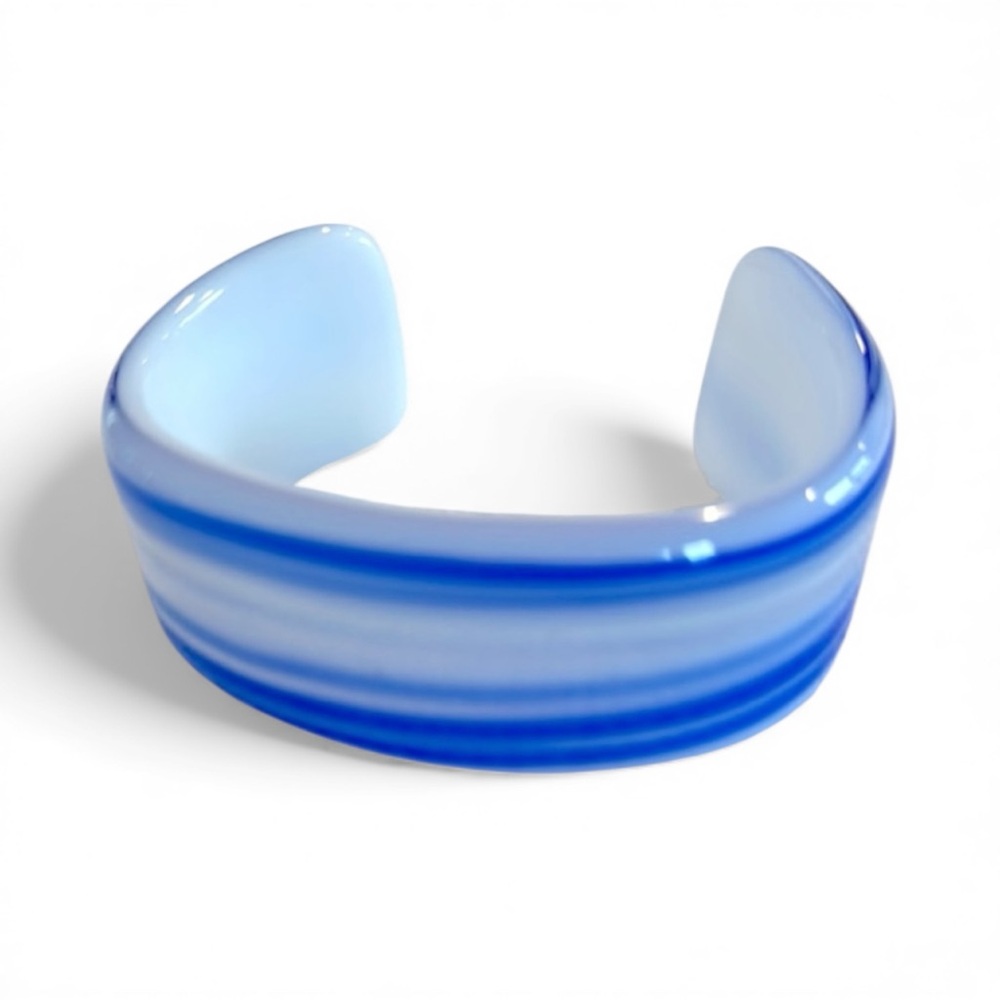 Handcrafted glass blown cuff bracelet. Sized for small to med wrists.
